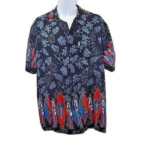 InGear Hawaiian Shirt Surfboard Surf Board Button Front Mens Size 2XL - Picture 2 of 8